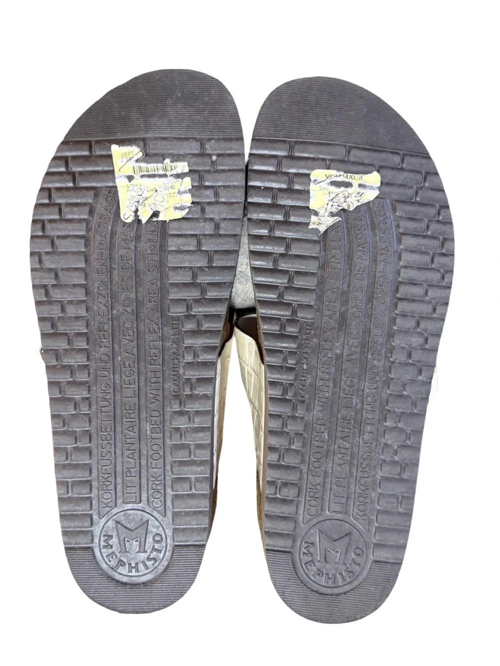 Mephisto Helen White Croc-Embossed Leather Thong Sandals Women’s Size 6